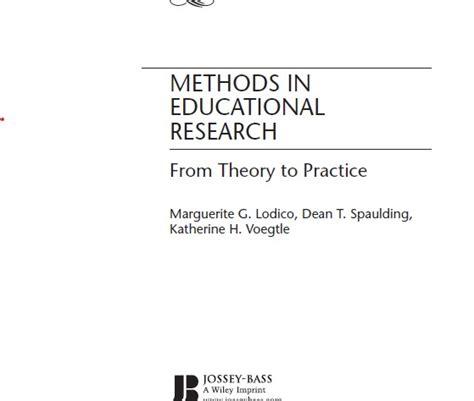 methods in educational research from theory to practice PDF