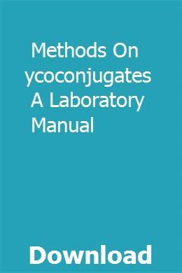 methods on glycoconjugates a laboratory manual PDF