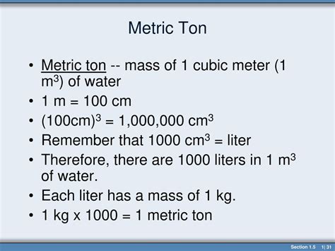 metric ton to meter cube