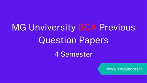 mg university bca question papers Kindle Editon