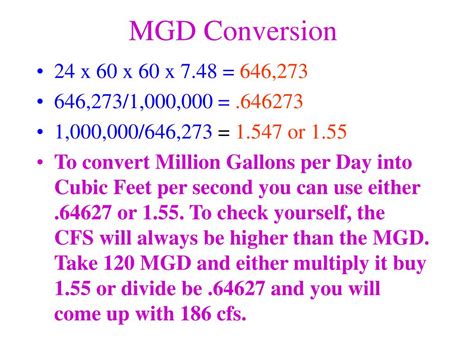 mgd to gpm conversion