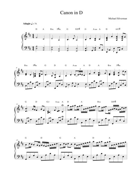 michael silverman canon sheet music PDF