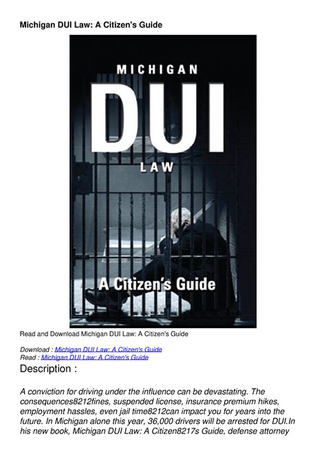 michigan dui law a citizens guide Epub