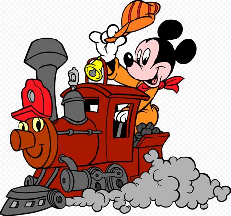 mickey mouse and train