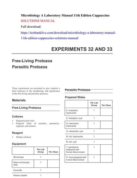 microbiology a laboratory cappuccino manual answer Epub