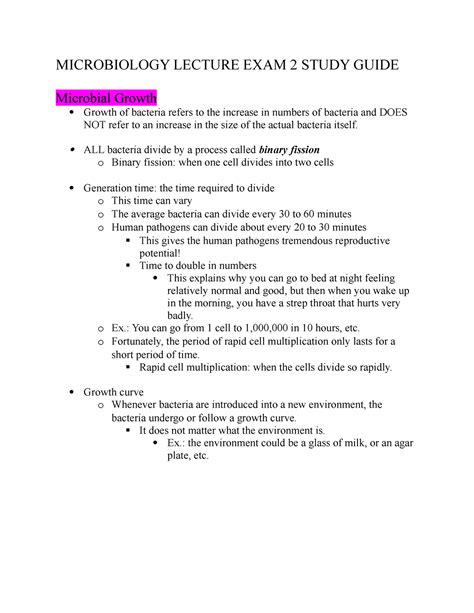 microbiology study guide exam 2 Reader