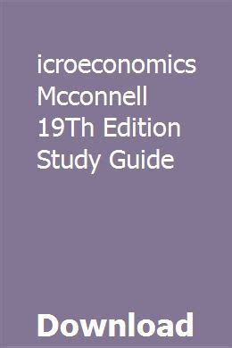 microeconomics 19th edition mcconnell study guide Reader