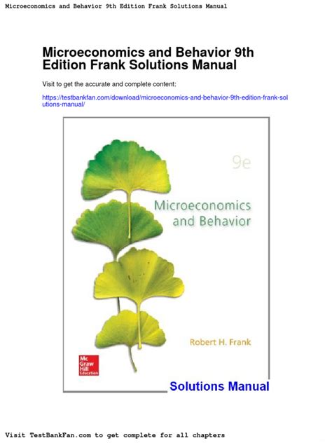 microeconomics behavior frank solutions manual Ebook Doc