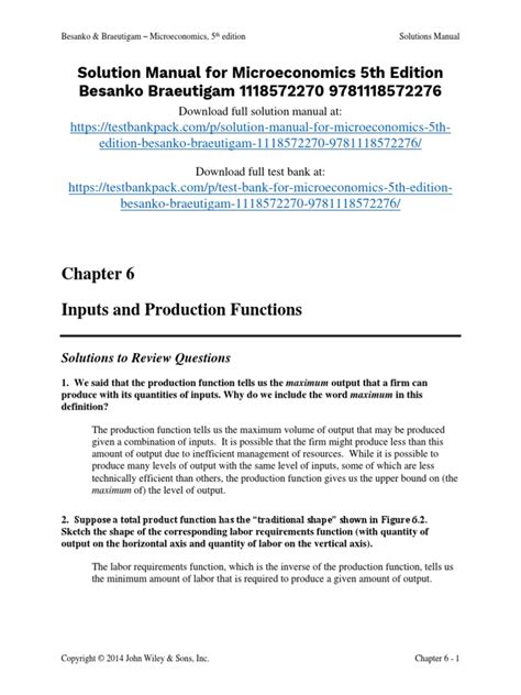 microeconomics besanko solutions manual PDF