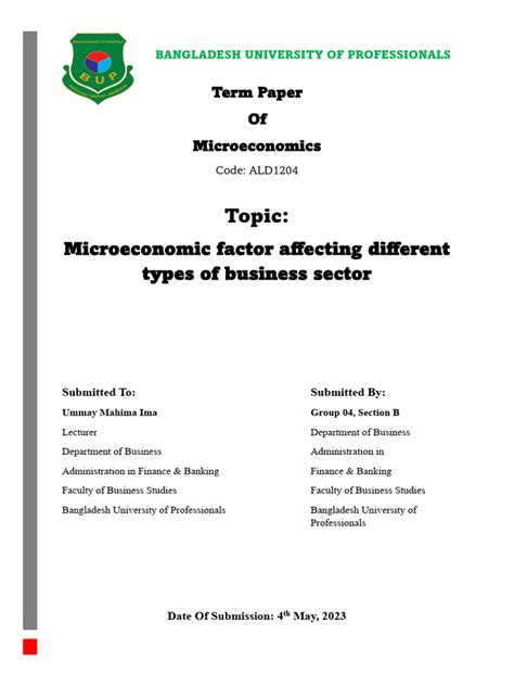 microeconomics term paper ideas PDF