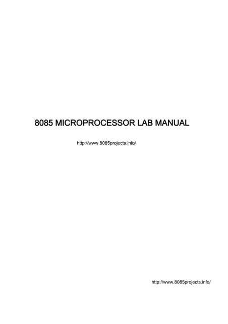 microprocessor 8085 lab manual pdf Epub