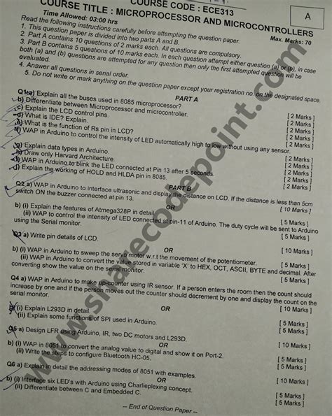 microprocessor and microcontroller university question paper Kindle Editon