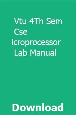 microprocessor lab manual for cse vtu Reader