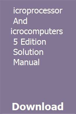 microprocessors microcomputers solution manual Kindle Editon