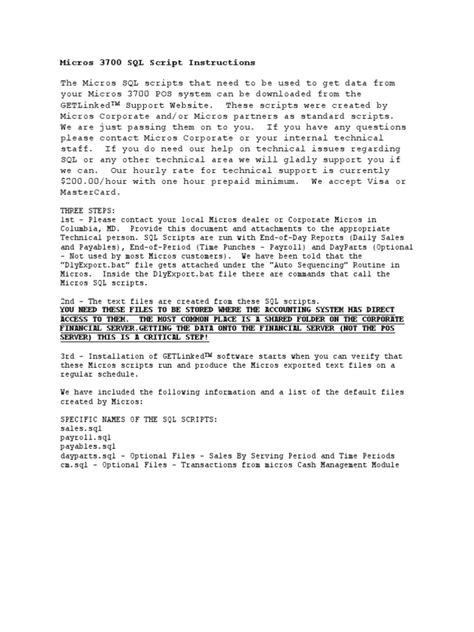 micros 3700 sql script instructions getlinked pdf Reader