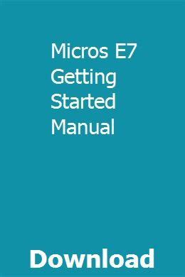 micros e7 getting started Ebook Kindle Editon