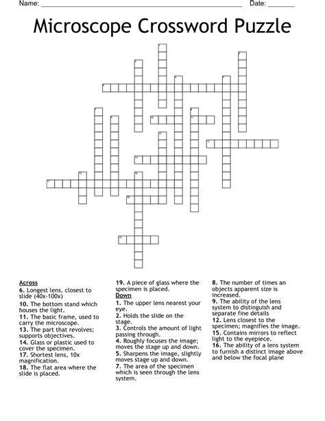 microscope mania crossword puzzle answer key Epub