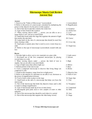 microscope mania unit review answer key Doc