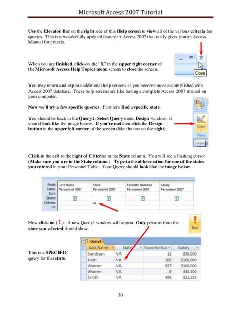 microsoft access tutorials 2007 Doc