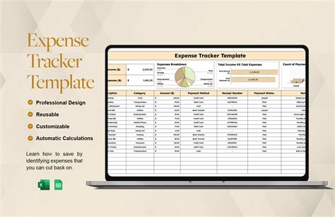 Microsoft Excel Expense Tracker Template