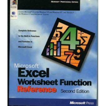 microsoft excel worksheet function reference microsoft professional editions Doc