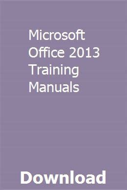 microsoft office 2013 training manual PDF