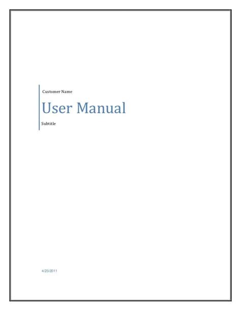 microsoft word user manual template PDF