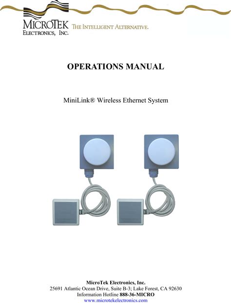 microtek minilink 58 ghz system user guide PDF