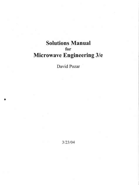 microwave engineering pozar solution manual pdf Doc