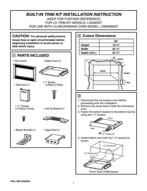 microwave oven built in trim kit installation instructions pdf Doc