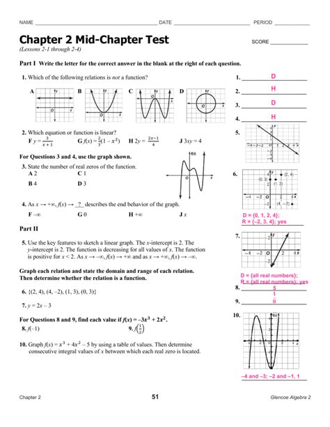 mid chapter test answers algebra 2 Epub