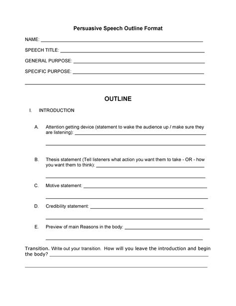 middle school informative speech outline template Reader