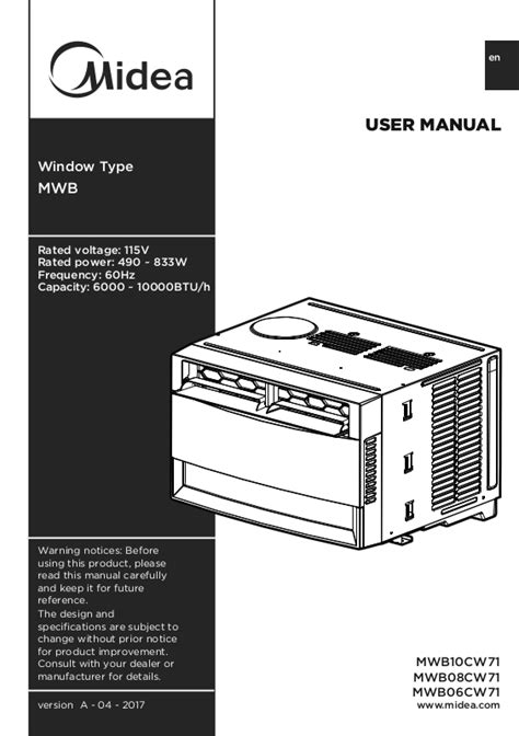 midea mwf1 06cr 1 mwf1 08cr 1 mwf1 10cr 1 mwf 12cr user guide Kindle Editon