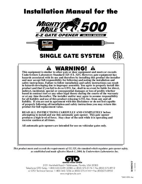 mighty mule 500 manual PDF