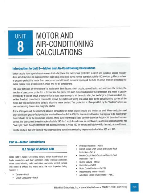 mike holt motors calculations PDF