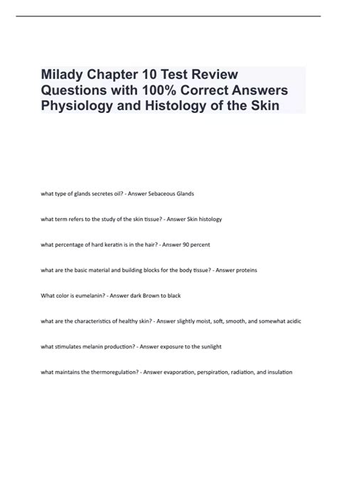 milady chapter 10 test answers PDF