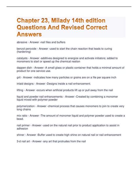 milady chapter 23 test Doc