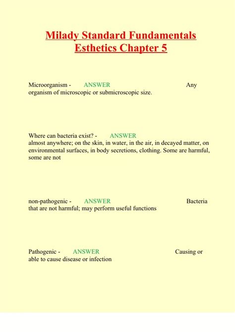 milady esthetics chapter 5 PDF