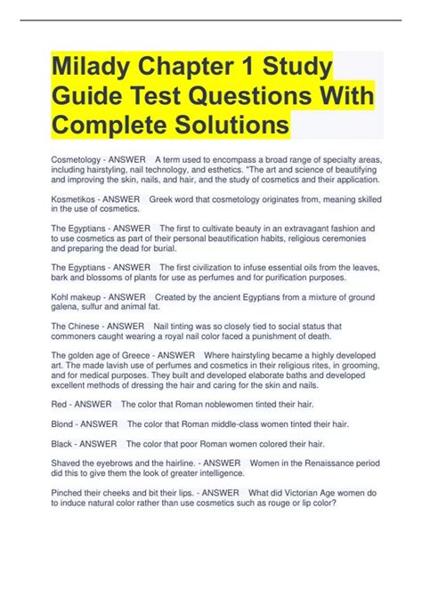 milady exam study guide PDF