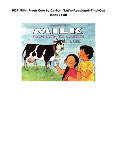 milk from cow to carton lets read and find out book Epub