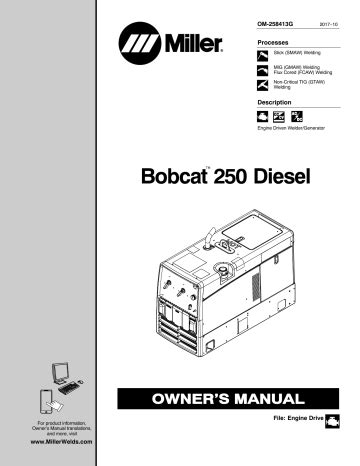 miller bobcat 250 welder owners manual Doc