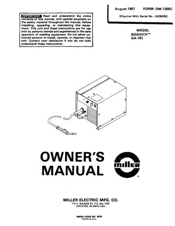 miller sidekick manual pdf Doc