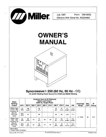 miller syncrowave 250 user guide Doc