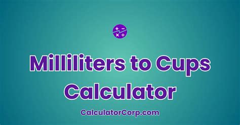 milliliters to cups conversion calculator