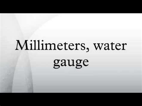 millimeter of water