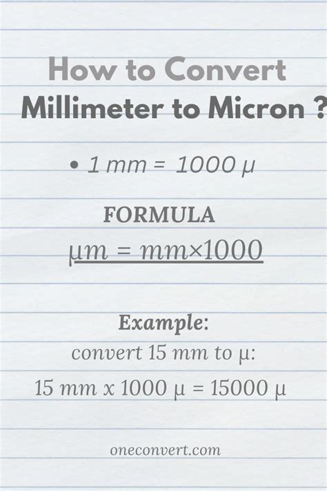 millimeter to micron