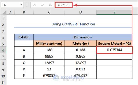 millimeter to square meter conversion