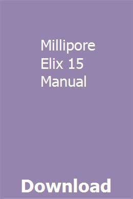 millipore elix 15 service manual Epub