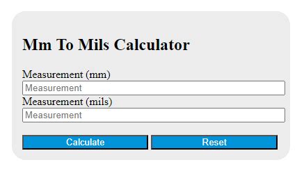 mills to millimeters