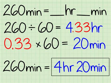 min to hour formula